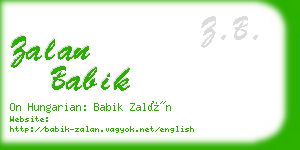 zalan babik business card